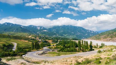 Azerbaycan 'daki antik Lagich köyünün manzarası