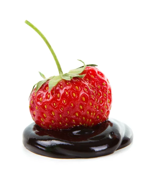 Chocolate-dipped strawberry — Stock Photo, Image