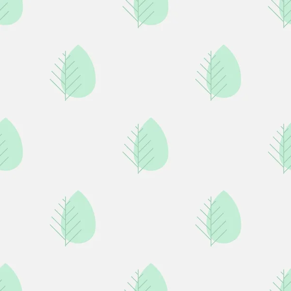 Hand Drawn Seamless Pattern Abstract Green Leaves Vector Illustration — 图库矢量图片