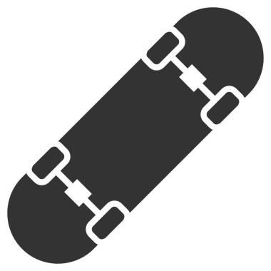 Kaykay ikonu. Düz biçim vektör çizimi beyaz arkaplanda izole edildi