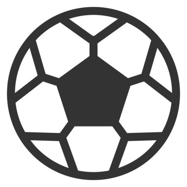 Futbol topu ikonu. Futbol tabelası. Düz biçim vektör çizimi beyaz arkaplanda izole edildi