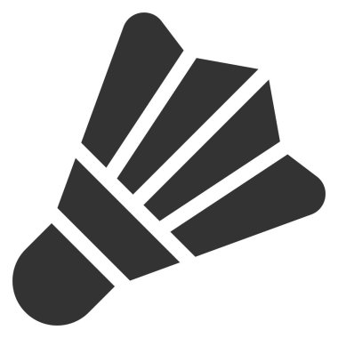 Badminton topu ikonu. Düz biçim vektör çizimi beyaz arkaplanda izole edildi