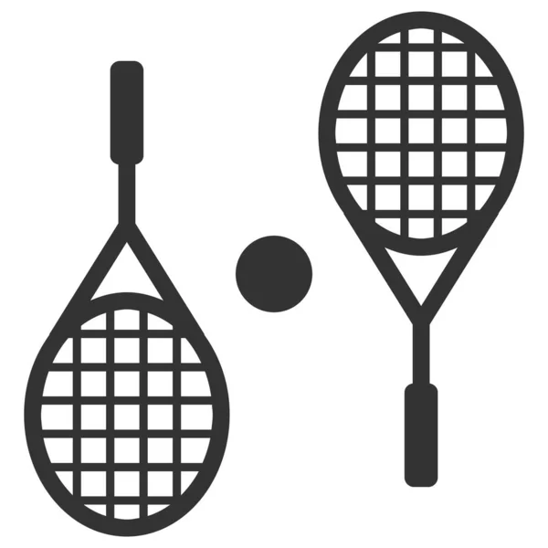 Set Tennis Icon Flat Style Vector Illustration Isolated White Background — Stock Vector