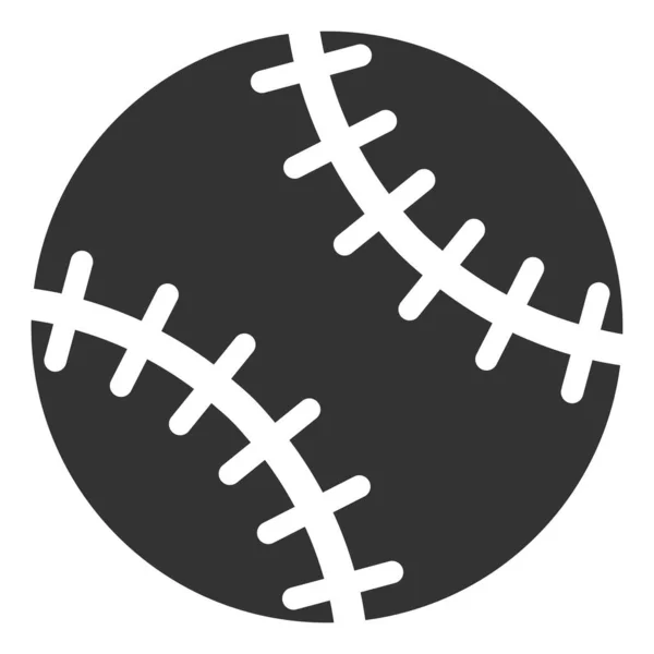 Icône Baseball Signe Balle Softball Illustration Vectorielle Style Plat Isolée — Image vectorielle