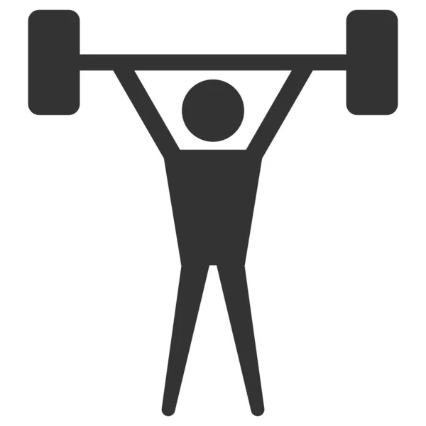 Weightlifter Icon Flat Style Vector Illustration Isolated White Background — Stock Vector