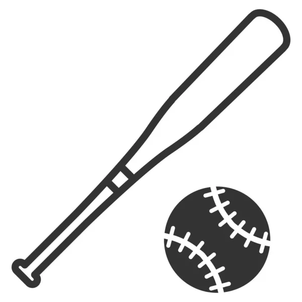 Baseballová Ikona Plochý Styl Vektorové Ilustrace Izolované Bílém Pozadí — Stockový vektor