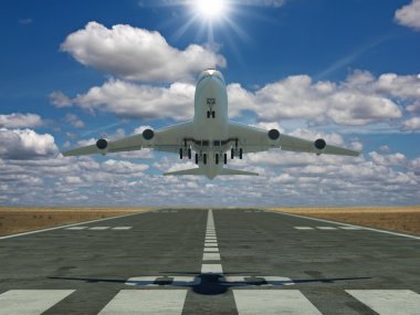 Airplane taking off clipart