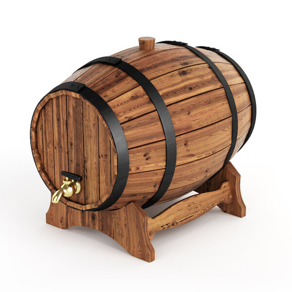 Isolated wine barrel