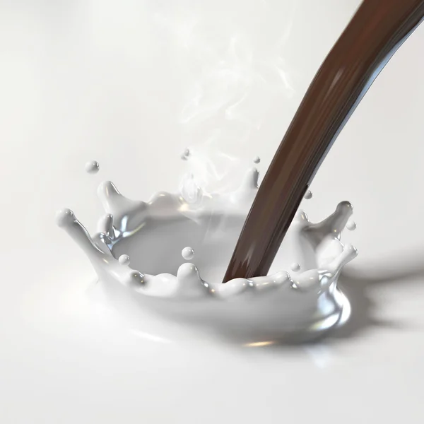 커피 또는 초콜렛과 우유 — 스톡 사진