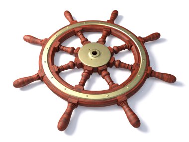 Old boat steering wheel clipart