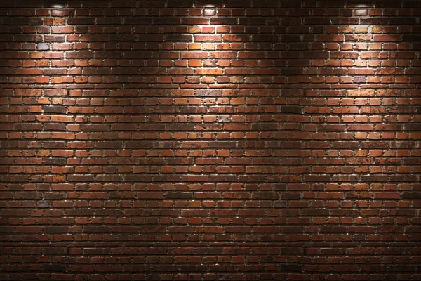 Muro di mattoni illuminato — Foto Stock