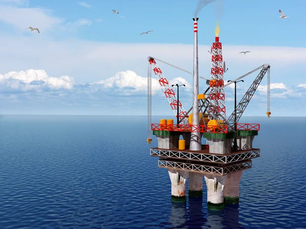 Piattaforma petrolifera in mare — Foto Stock