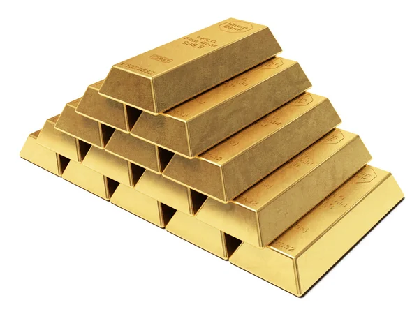 Gold ingots pyramid — Stock Photo, Image