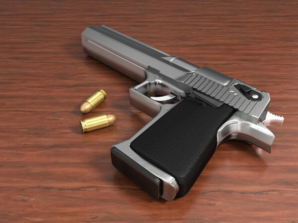 Gun  and two bullets