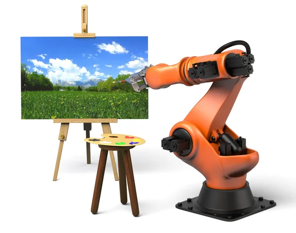 Industrial robot painting — Stock Photo, Image