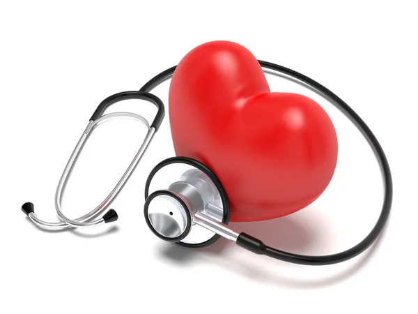 Stethoscope and heart — Stock Photo, Image