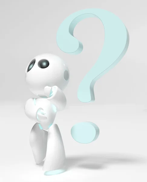 Little white robot — Stock Photo, Image