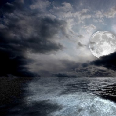 The sea by night clipart