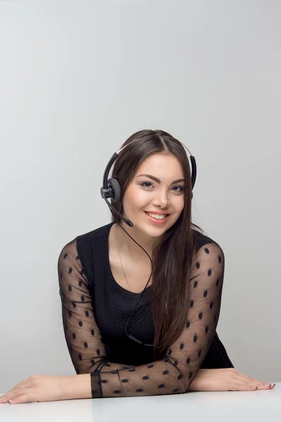 Portrait of woman in black dress — Stock Photo, Image