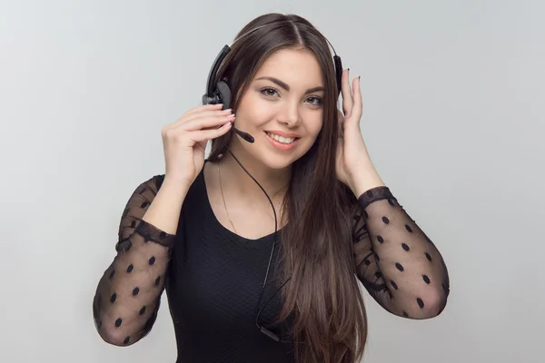 Portrait of woman in black dress — Stock Photo, Image