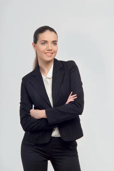 Business lady with crossed hands — Stock Photo, Image