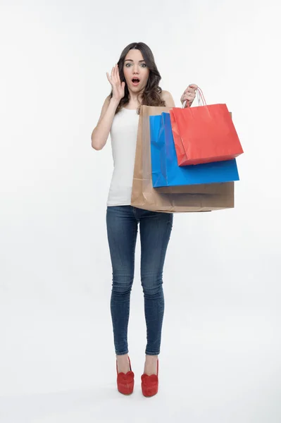 Girl and shopping — Stock Photo, Image