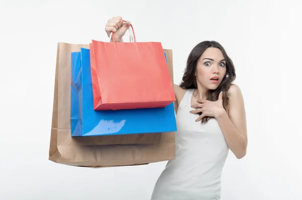 Girl and shopping — Stock Photo, Image