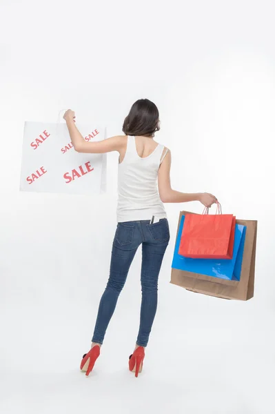 Girl and shopping — Stock Photo, Image