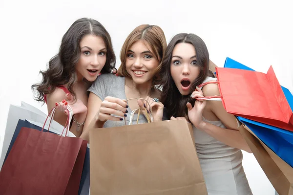 Mädchen und Einkaufen — Stockfoto