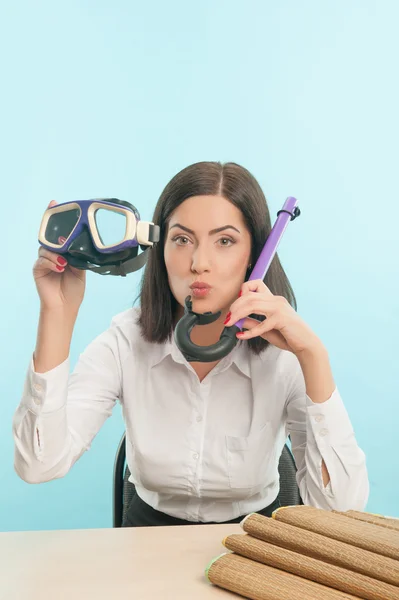 Business lady wants to have a rest — Stock Photo, Image