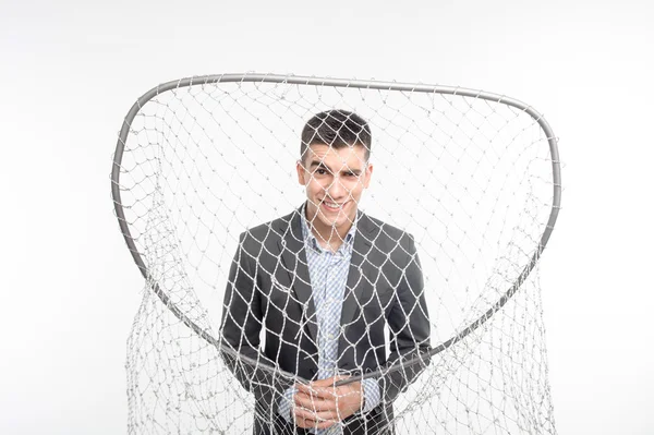 Man and net — Stock Photo, Image