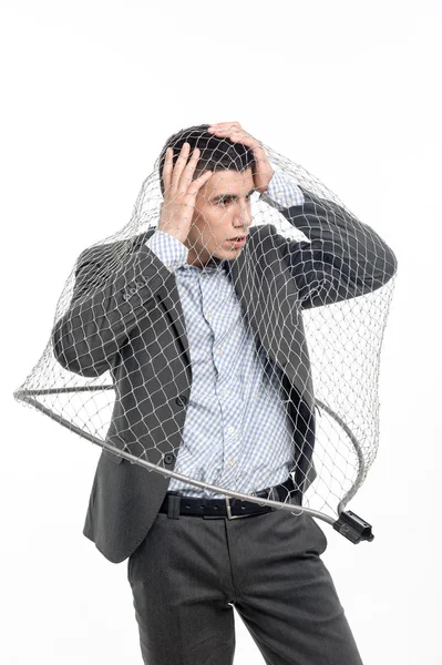 Man and net — Stock Photo, Image