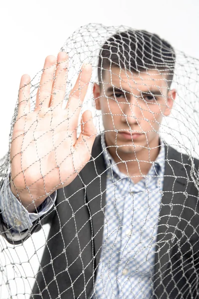 Man and net — Stock Photo, Image