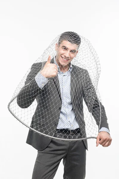 Man and net — Stock Photo, Image