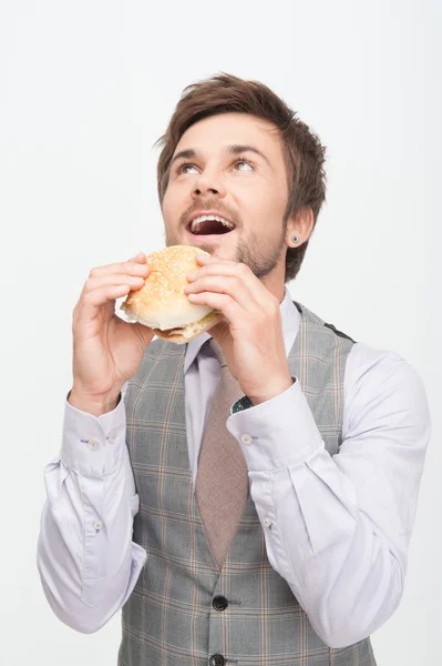 Man having a snack — Stock Photo, Image