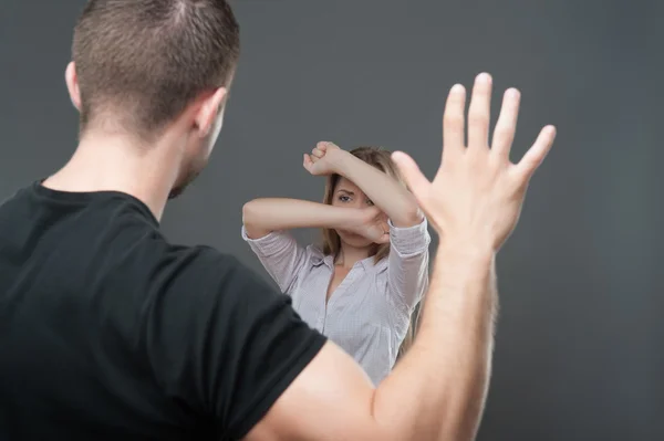 Violence of man against woman — Stock Photo, Image