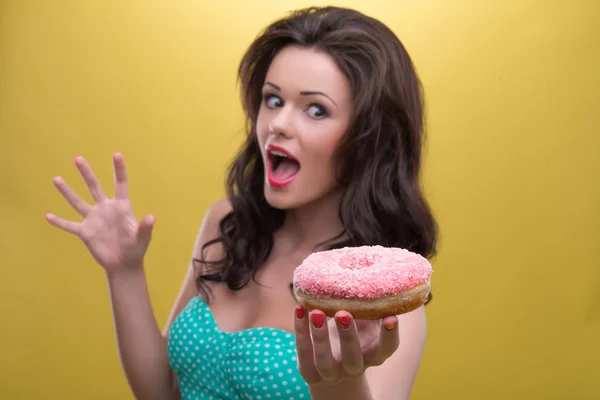 Sexy woman with sweets — Stock Photo, Image