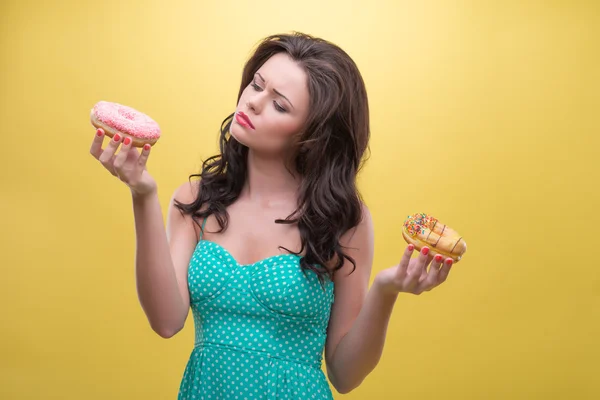 Sexy woman with sweets — Stock Photo, Image