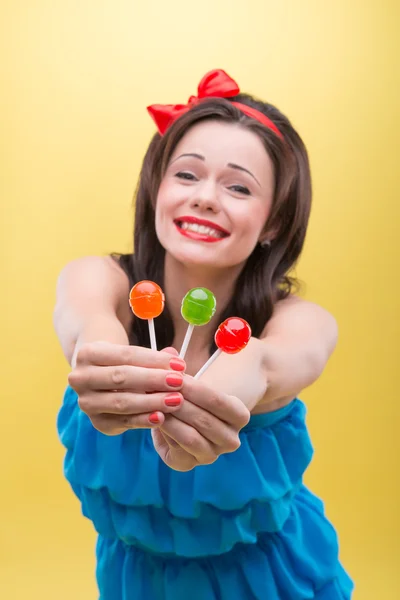 Sexy woman with sweets — Stock Photo, Image