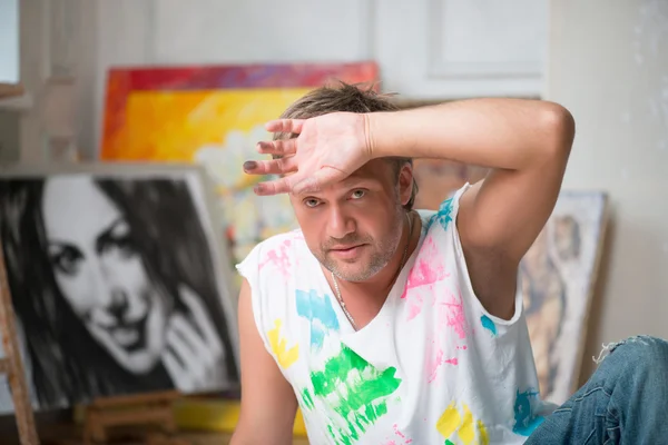 Painter and his art — Stock Photo, Image