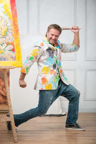 Painter and his art — Stock Photo, Image