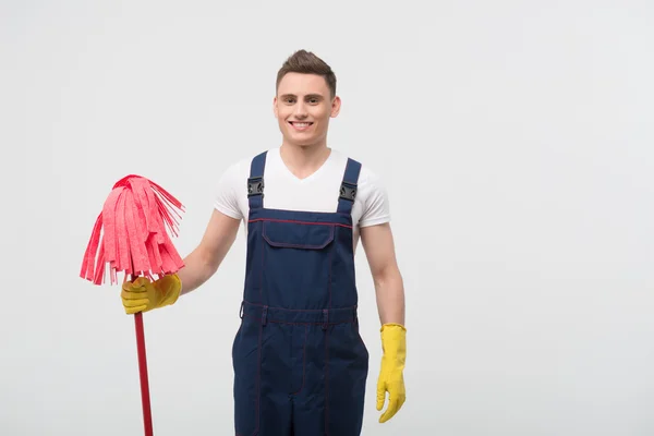 Уборщик лишает тебя грязи — стоковое фото