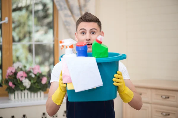 Janitor depriving you from dirt — Stock Photo, Image