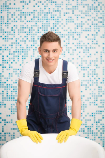 Janitor depriving you from dirt — Stock Photo, Image