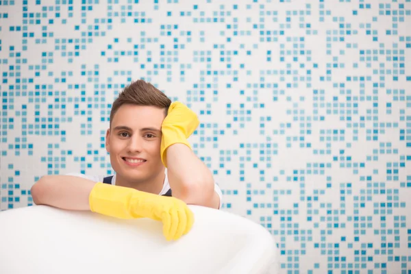 Janitor depriving you from dirt — Stock Photo, Image