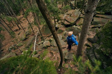 Ormanda yürüyüş yapan turistlerin en iyi manzarası.