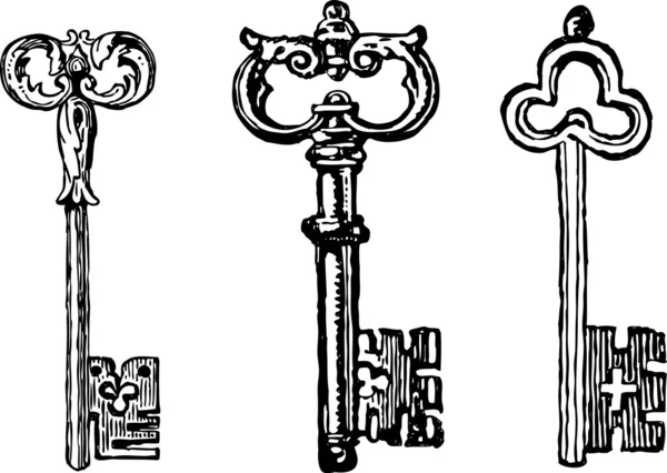 Ancient keys — Stock Vector