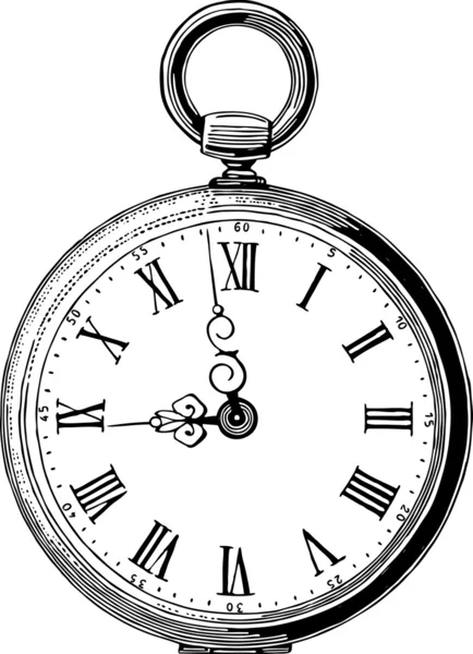 Reloj de bolsillo antiguo — Vector de stock