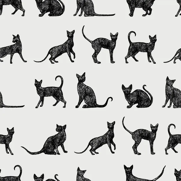 Fundo com gatos pretos —  Vetores de Stock