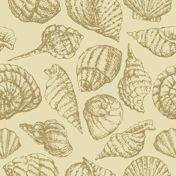 Fondo con conchas marinas — Archivo Imágenes Vectoriales